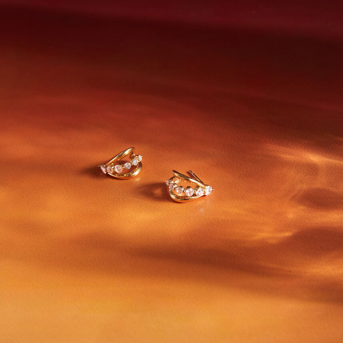 Simple Circle Stainless Steel Waterproof Gold Color Zircon Women's Stud Earrings Picture4