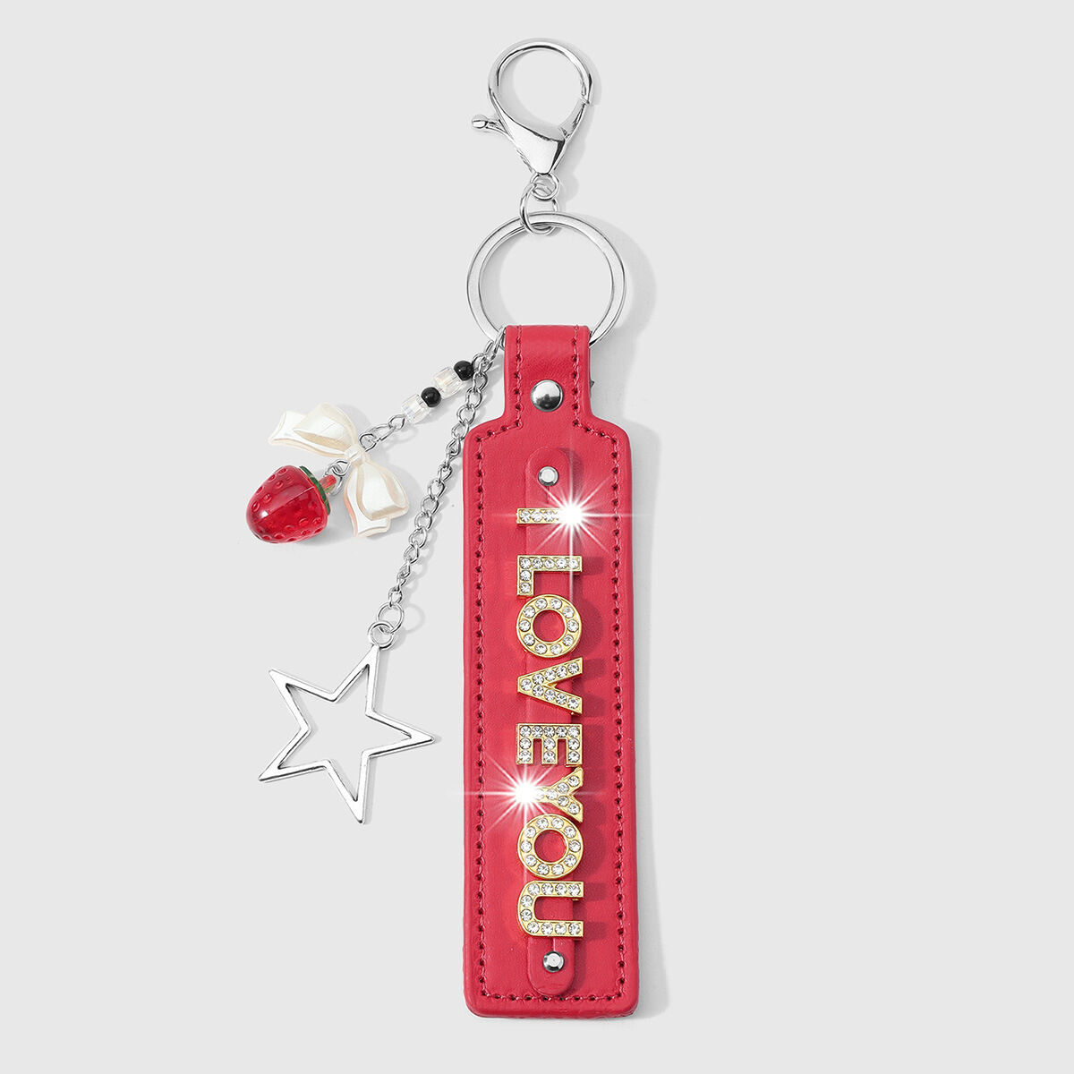 Simple Series Retro Letter Solid Color Star Strawberry Alloy Damen-Taschenanhänger aus Legierung h5 