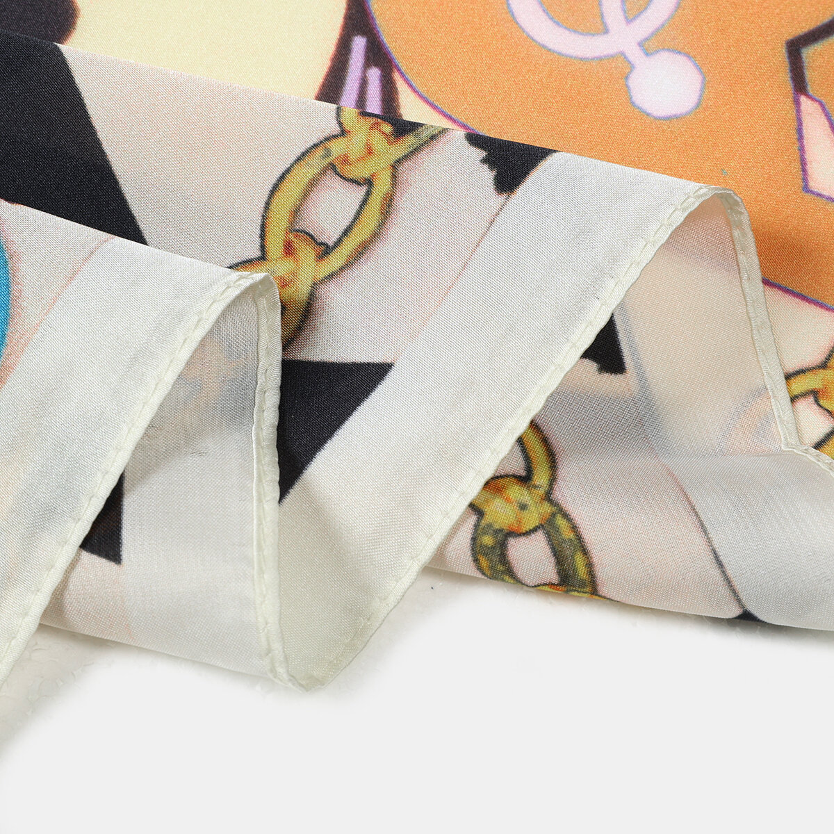 Luxurious Series Cute Pony Cartoon Mixed Color Chain Geometric Shape Women's Summer Scarves 2