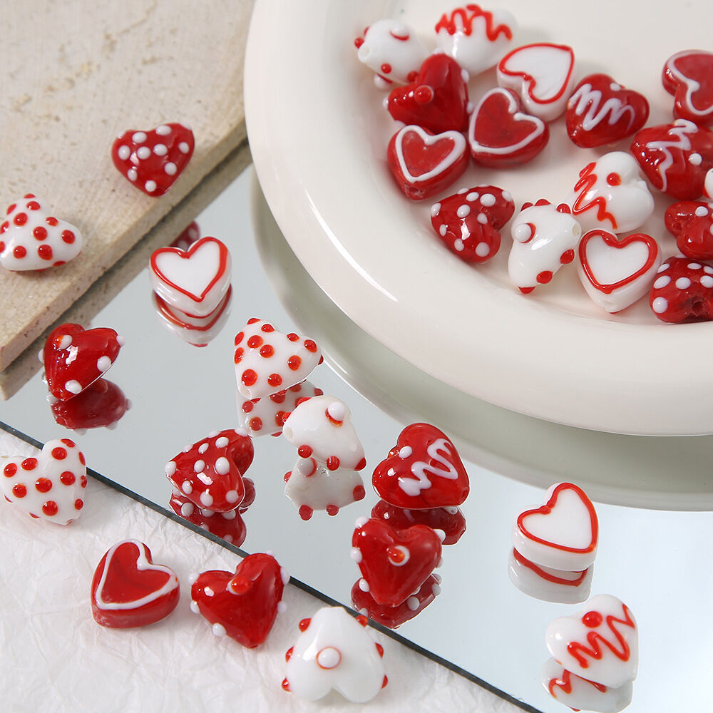 1 Piece Simple Heart Glaze Jewelry Beads Picture2