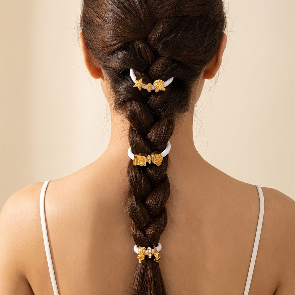 Simple  Flower Irregular Shape Crown Stainless Steel   Gold Color  Rhinestone Women's Scrunchies