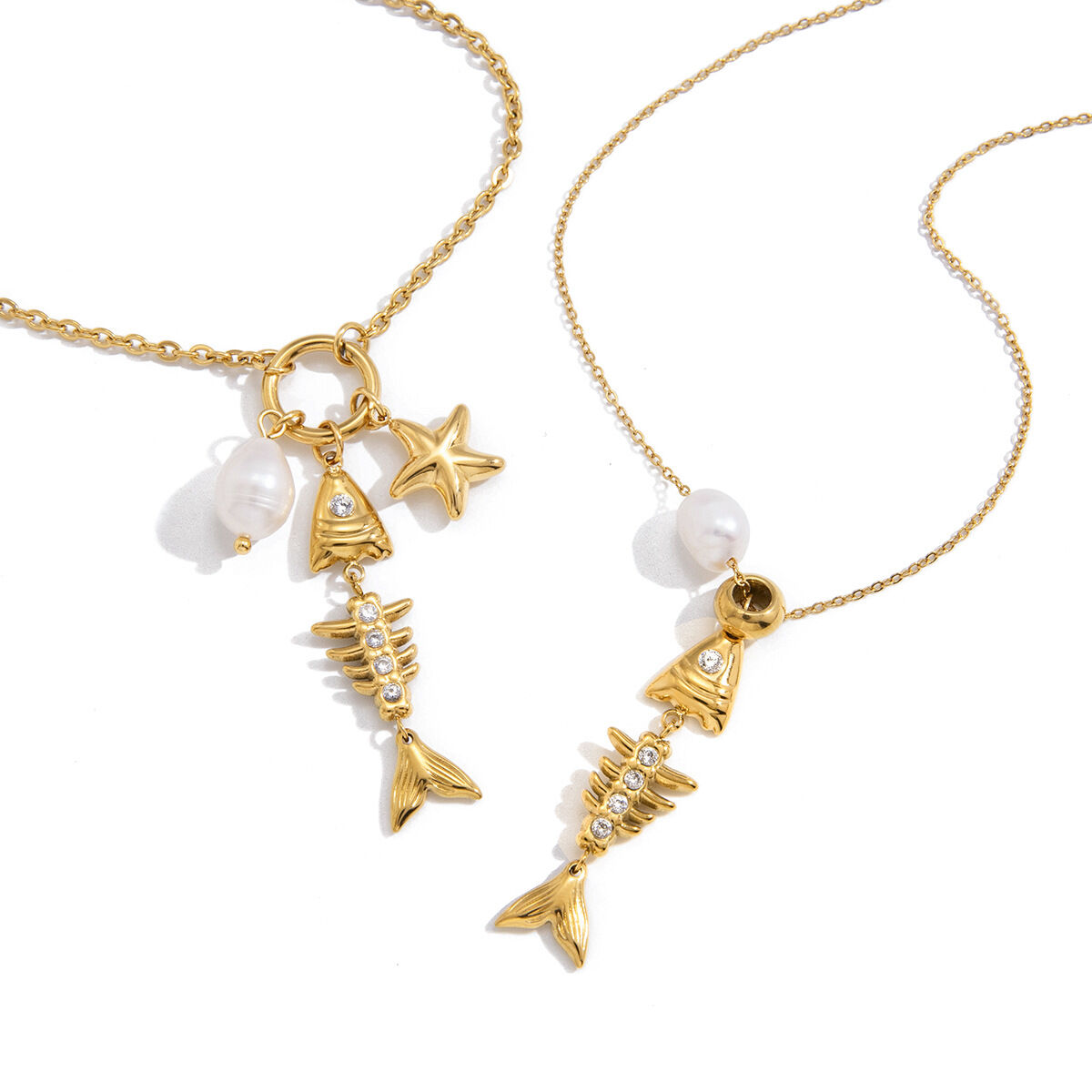 Simple Series Cute Fish Stainless Steel Waterproof Women's Pendant Necklaces h5 Picture5