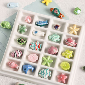 1 Bag Cute Fish Ceramics Jewelry Beads(2 pieces a bag) h5 Picture4