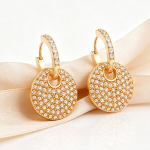 Simple Series Daily Circle Stainless Steel Waterproof Gold Color Women's Hoop Earrings h5 Picture5