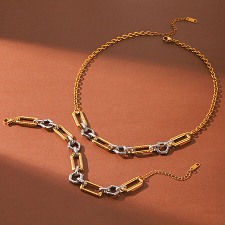 Collana da donna Simple Series Daily Chain in acciaio inossidabile impermeabile color oro