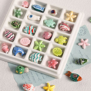 1 Bag Cute Fish Ceramics Jewelry Beads(2 pieces a bag) h5 Picture3