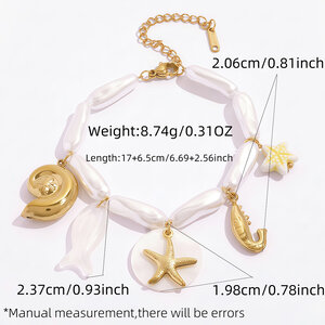 Simple Series Daily Starfish Stainless Steel Waterproof Gold Color Women's Necklaces Sets h5