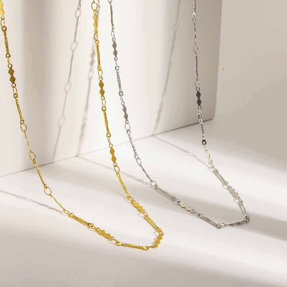 Simple Series Daily Chain Stainless Steel Waterproof   Gold Color  Women's Chain Necklaces