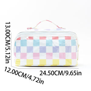 Casual Stripe Pattern Mixed Color Pvc Women's Makeup Bags h5 Picture5