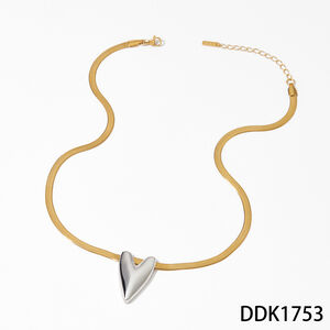 Simple Heart Stainless Steel Waterproof Gold Color Women's Pendant Necklaces h5