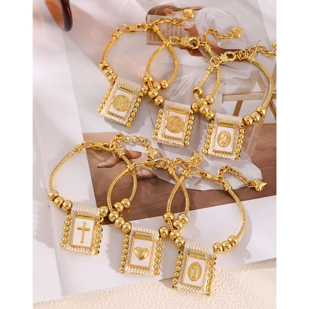 Classic Series Copper Figure Plate Women's Charm Bracelets h5 Picture3