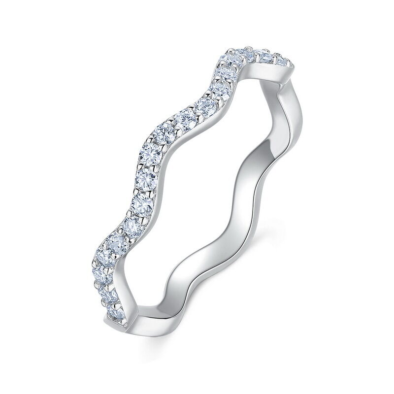 Simple Series Elegant Irregular Shape S925 Platinum Plating Moissanite Women's Moissanite Rings h5