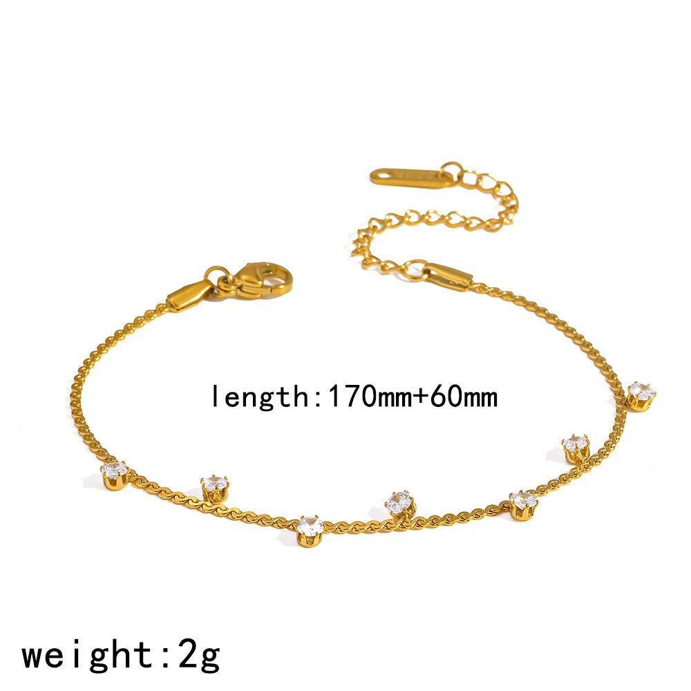 Pulseras de cadena para mujer, de acero inoxidable, impermeables, con forma geométrica informal y color dorado.