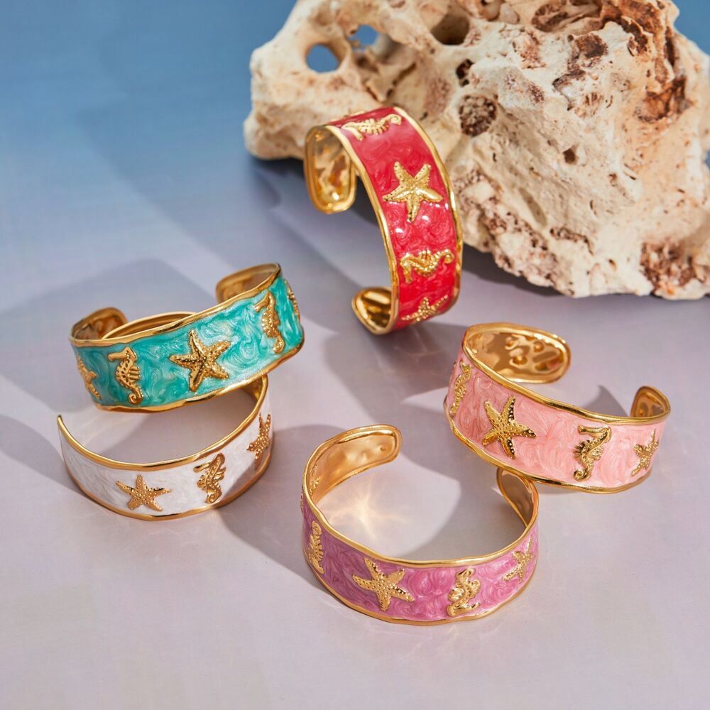 Simple Series Armreifen für Damen, täglich wechselnde Tiermotive, wasserdicht, goldfarben h5Bild2