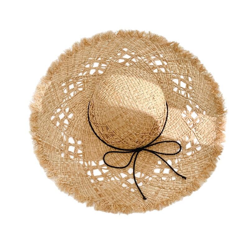 Einfache Strohhüte aus Raffia mit Schleife (Serie „Simple“) Bild2