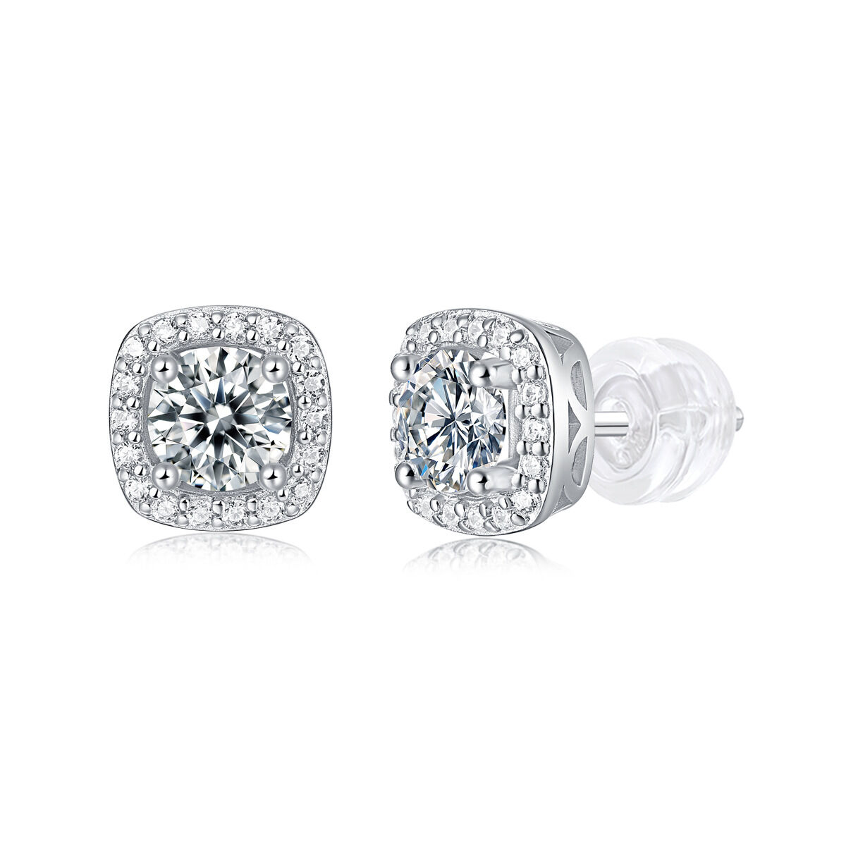Luxurious  Simple Star Circle Rectangle S925 Moissanite Women's Moissanite Earrings h5 Picture2