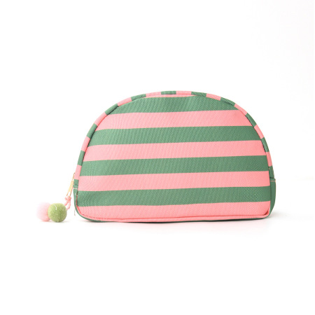 Simple Stripe Pattern Mixed Color Polyester Women's Makeup Bags