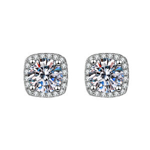 Luxurious Series Classic Rectangle S925 Silver Color Moissanite Women's Moissanite Earrings h5