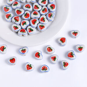 1 Piece Sweet Heart Ceramics Jewelry Beads h5 Picture2