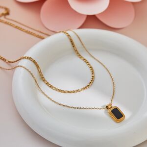 Simple Series Daily Chain Stainless Steel Waterproof Gold Color Women's Chain Necklaces h5 Picture3
