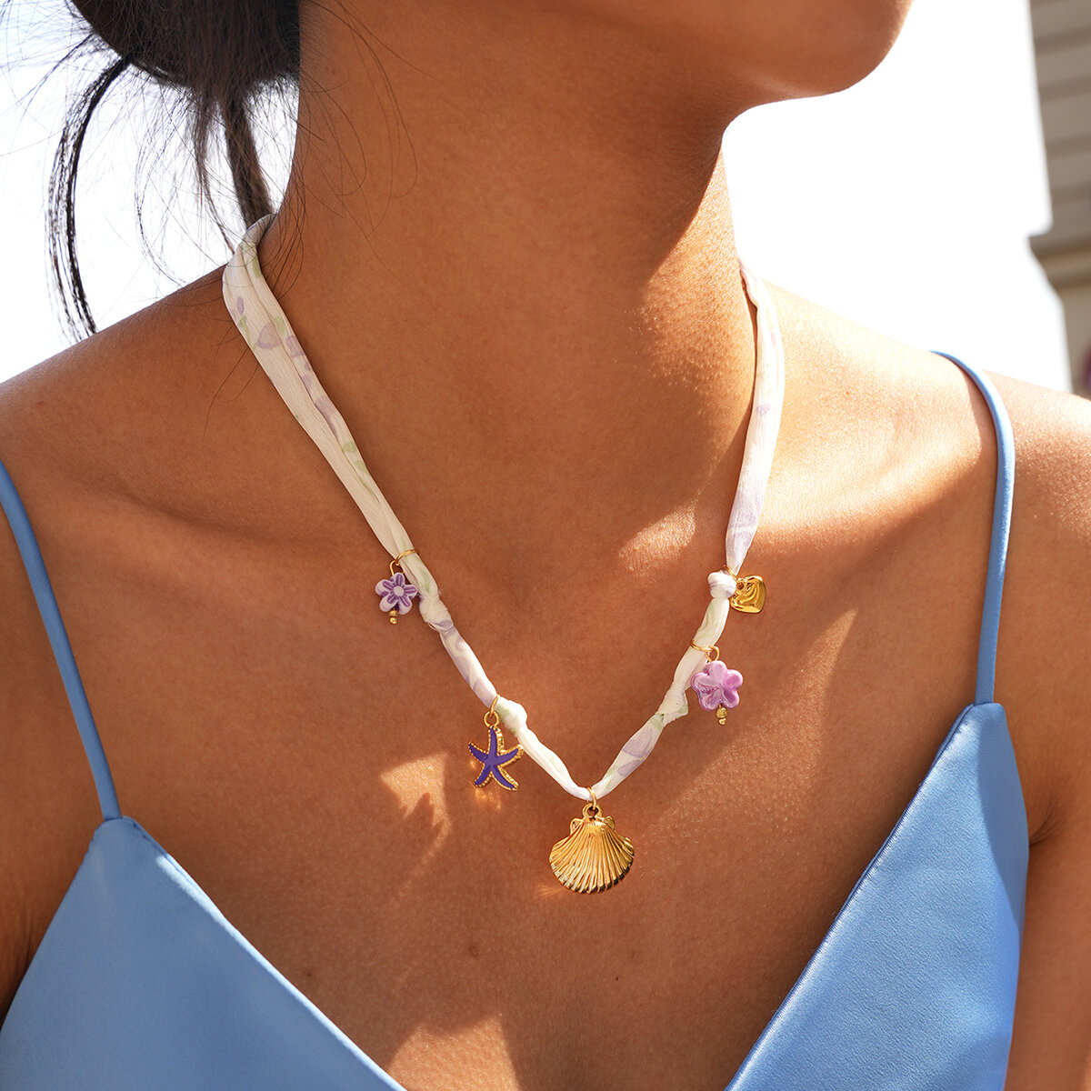 Simple Series Daily Shell Stainless Steel Waterproof   Gold Color  Women's Braided Necklaces h5 Picture3