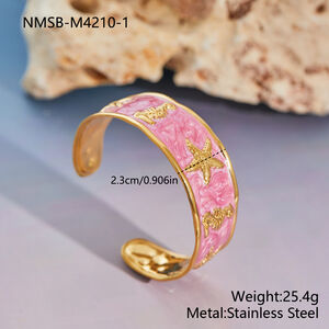 Simple Series Armreifen für Damen, täglich wechselnde Tiermotive, wasserdicht, goldfarben h5