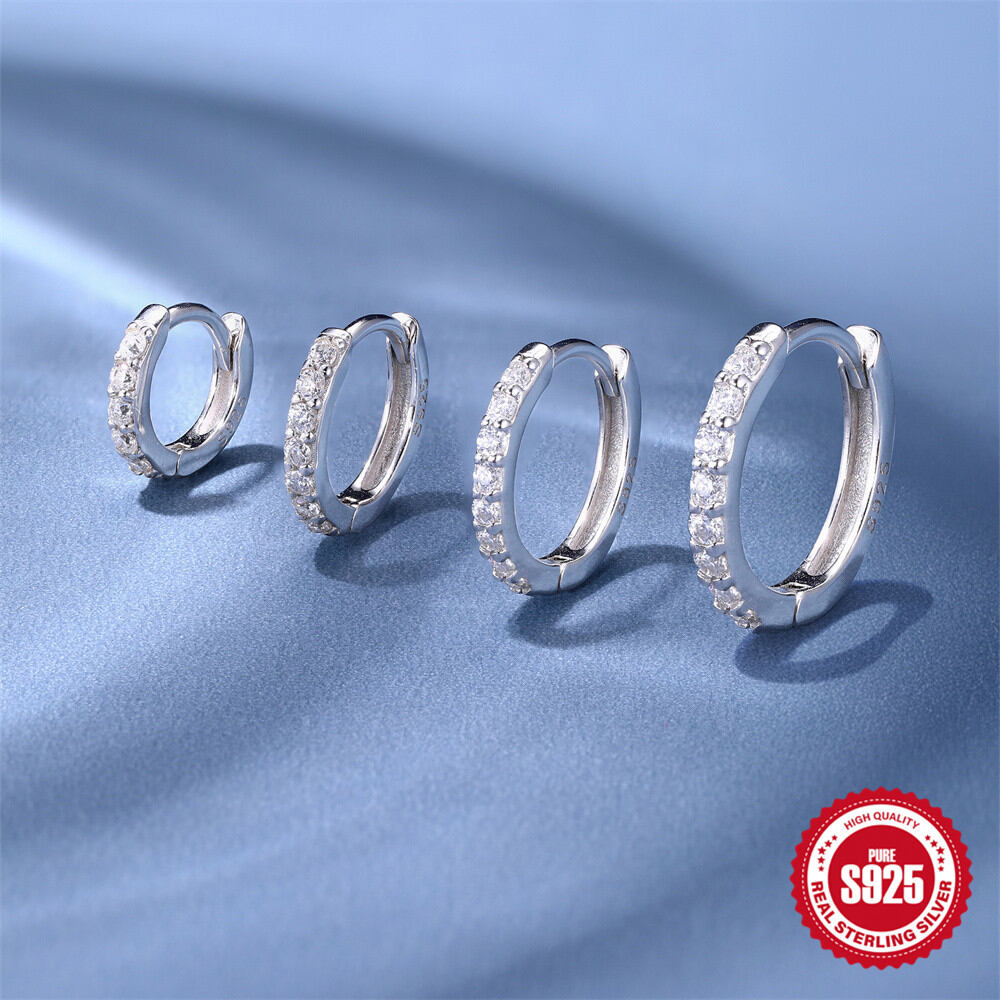 Simple Series Classic Circle S925 Platinum Plating Moissanite Women's Moissanite Earrings h5 Picture2