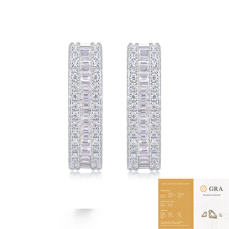 Luxurious Series Classic Circle S925 Moissanite Women's Moissanite Earrings
