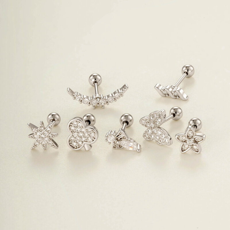 Simple Series Herz-Schmetterlings-Ohrringe in Kupfer-Gold-Farbe mit Zirkonia für Damen Bild5
