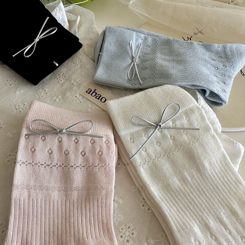 Basic Solid Color Mid-Calf Socks JK  Socks