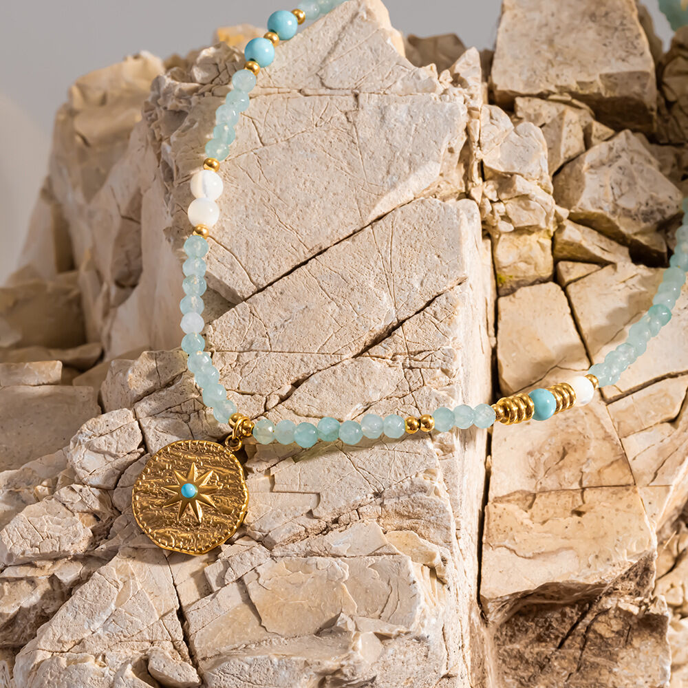 Ethnic Series Bohemian Beads Star Natural Stones Gold Color Women's Beaded Necklaces Picture4