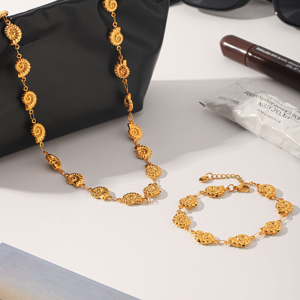 Simple Series Daily Oceanic Style Stainless Steel Waterproof Gold Color Women's Chain Necklaces h5Picture5