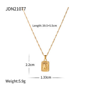 Simple Series Retro Angel Stainless Steel Waterproof Gold Color Women's Pendant Necklaces h5