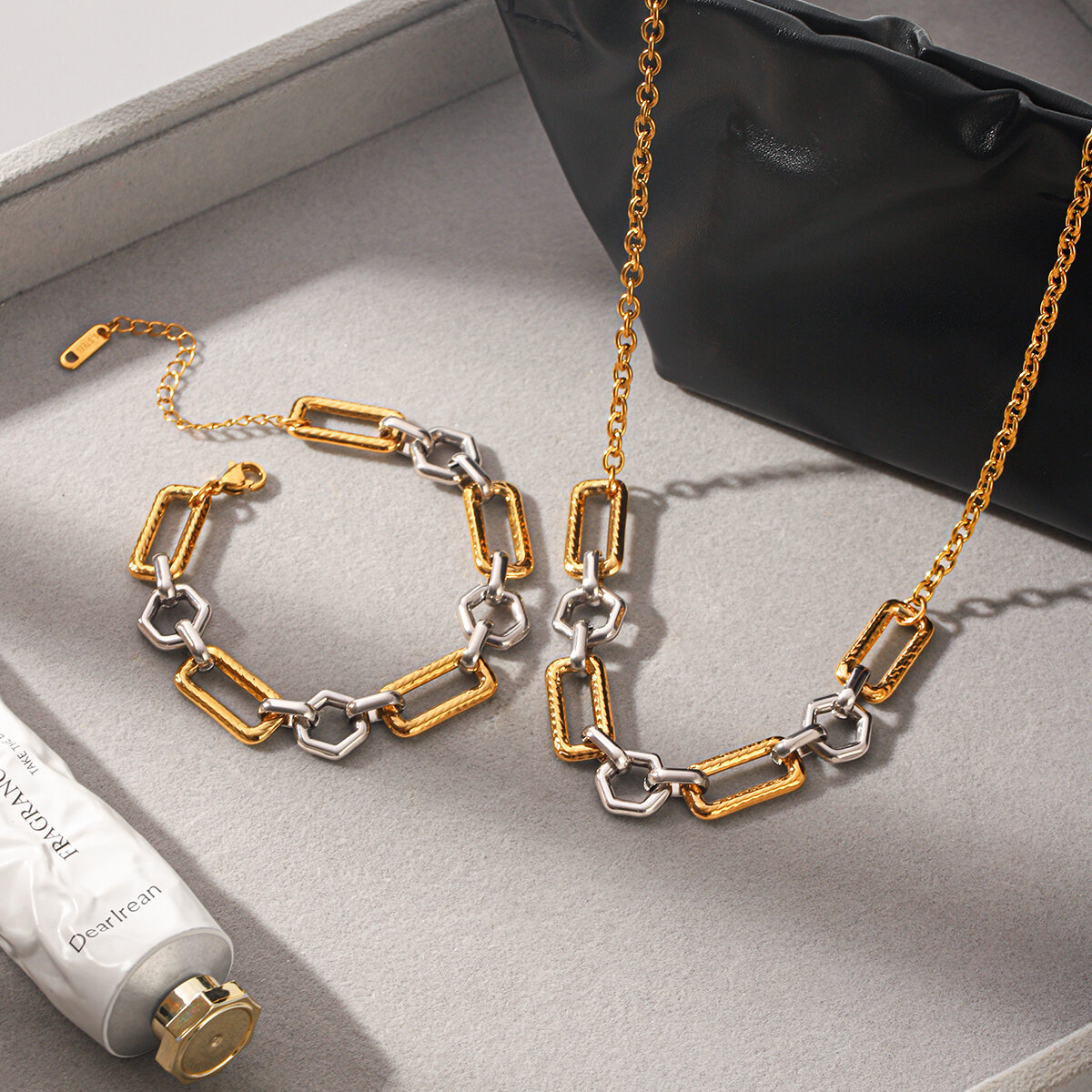 Simple Series Daily Chain Edelstahl wasserdicht goldfarbene Damenkette Bild7