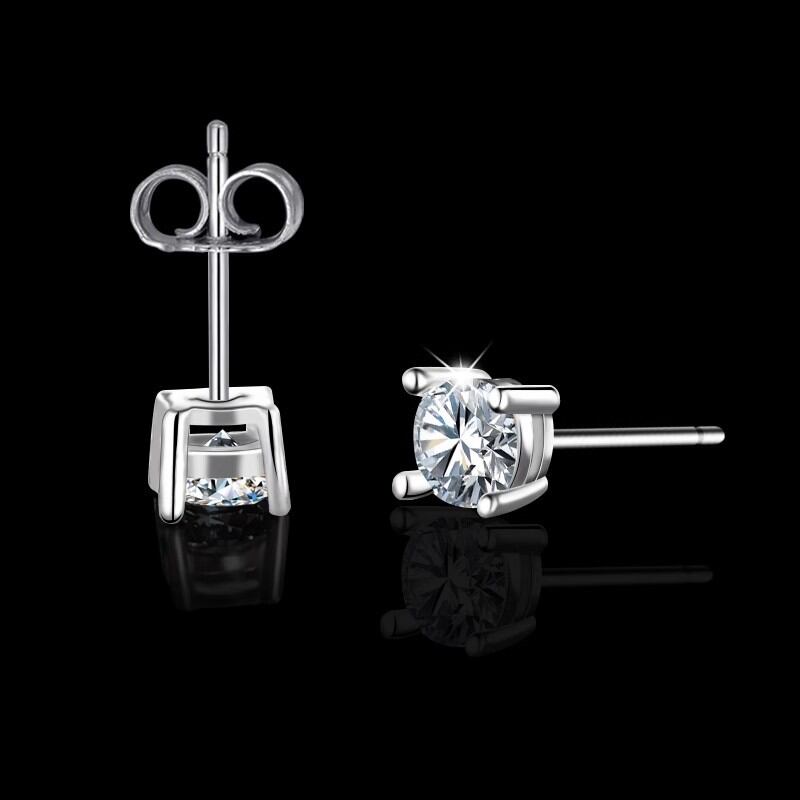 Luxurious Series Classic Geometric Shape S925 Silver Color Moissanite Women's Moissanite Earrings h5 Picture3