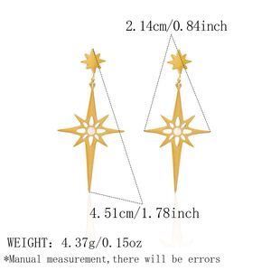 Simple Series Daily Star Stainless Steel Waterproof Gold Color Women's Stud Earrings h5
