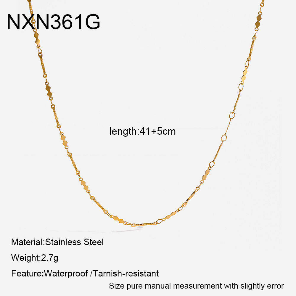 Simple Series Daily Chain Stainless Steel Waterproof   Gold Color  Women's Chain Necklaces h5 