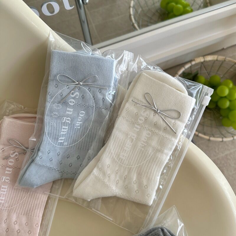 Chaussettes mi-mollet unies basiques pour enfants h5 Image2