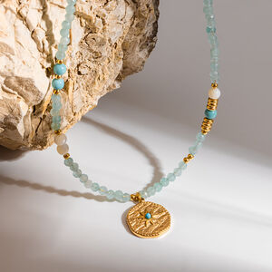 Ethnic Series Bohemian Beads Star Natural Stones Gold Color Women's Beaded Necklaces h5 Picture3