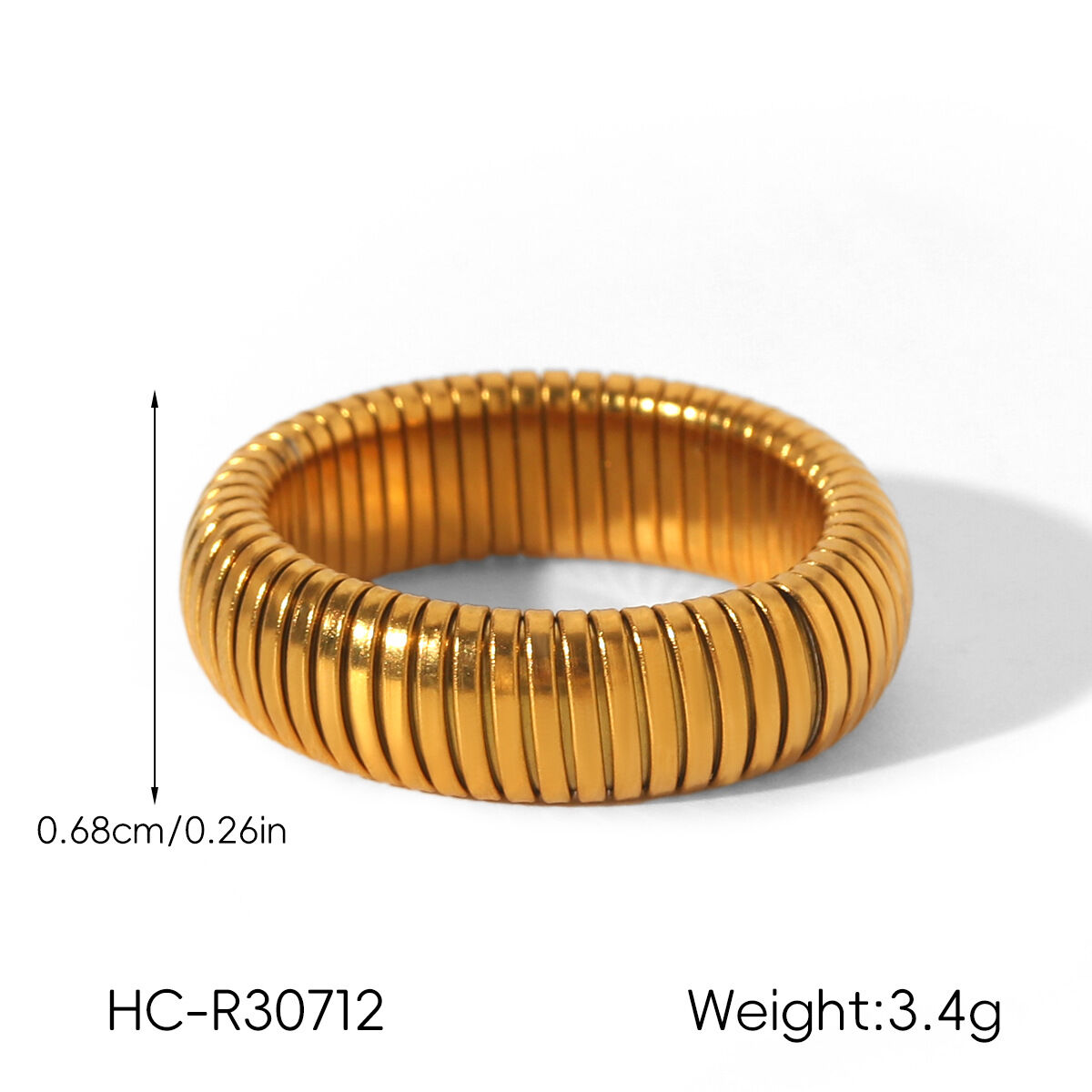 Einfache, einfarbige, wasserdichte Statement-Ringe aus Edelstahl – ideal für den Alltag h5 Bild2