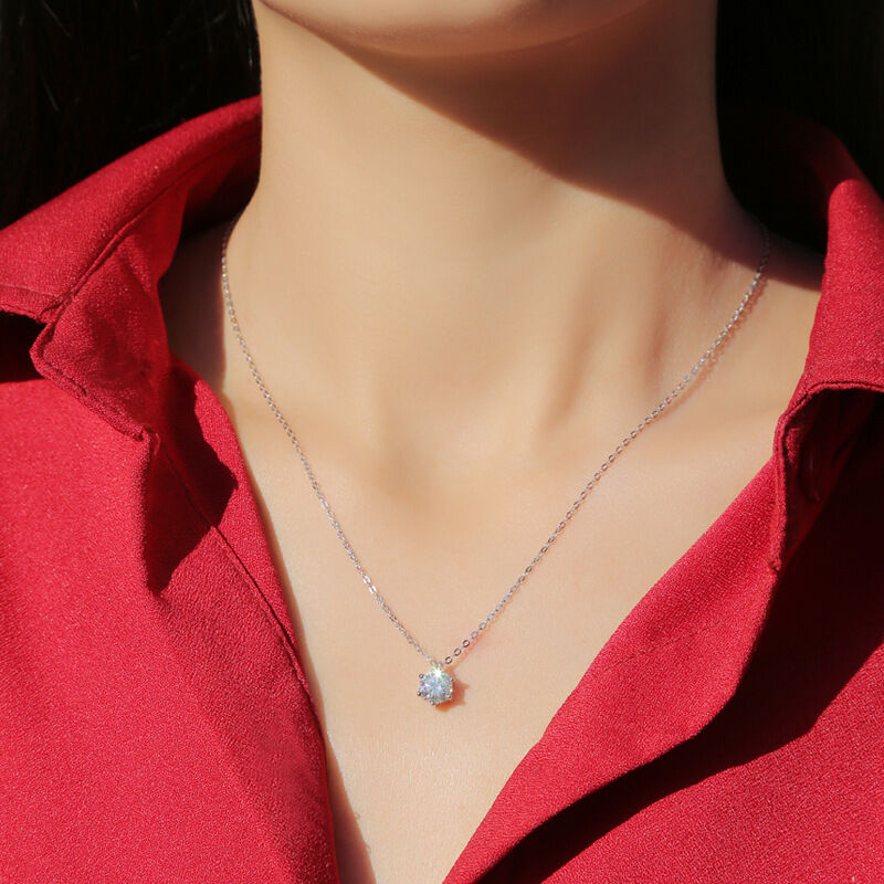 Luxurious  Elegant  S925  Six Prong Pendant  Moissanite Women's Moissanite   Necklaces h5 Picture2