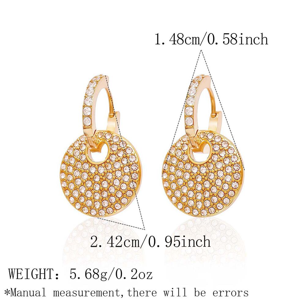 Simple Series Daily Circle Stainless Steel Waterproof Gold Color Women's Hoop Earrings