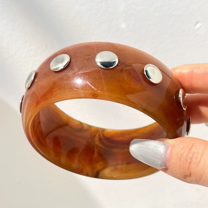 Punk Rivet Resin Women's Bangles