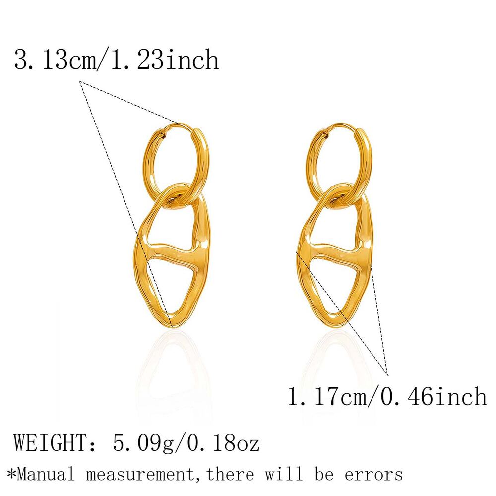 Simple Daily Animal Stainless Steel Waterproof Gold Color Women's Hoop Earrings