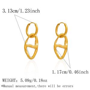 Simple Daily Animal Stainless Steel Waterproof Gold Color Women's Hoop Earrings h5