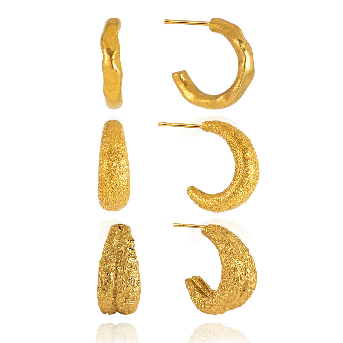 Simple Solid Color Stainless Steel Waterproof Gold Color Women's Stud Earrings h5 Picture6