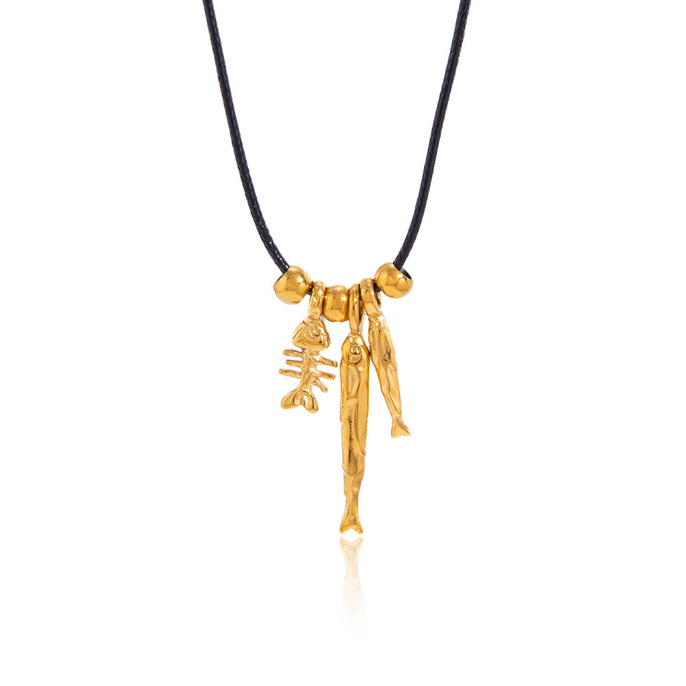 Romantic Series Cute Fish Stainless Steel Waterproof Gold Color Women's Pendant Necklaces h5Picture5
