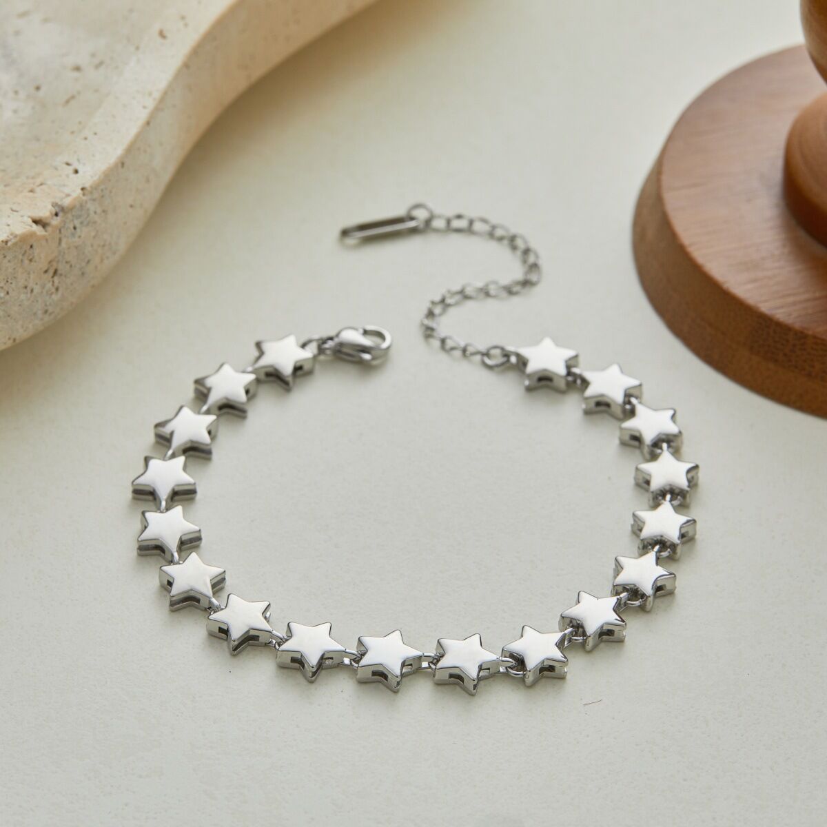 Simple Series Daily Star Stainless Steel Waterproof   Gold Color  Women's Chain Bracelets Picture3