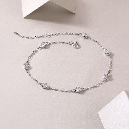 Simple High Elegant Chain Circle S925 Platinum Plating Moissanite Women's Moissanite Bracelets 2