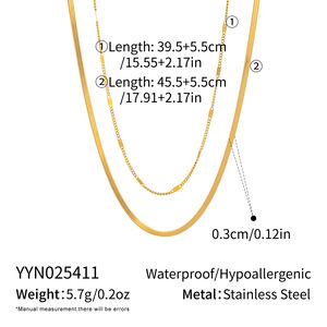 Daily Chain Stainless Steel Waterproof Gold Color Women's Layered Necklaces h5